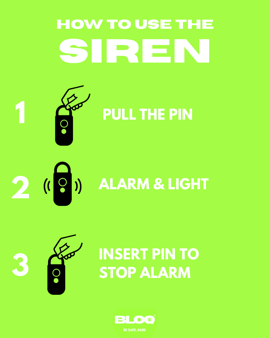 The Siren 'Silver' - Personal Alarm